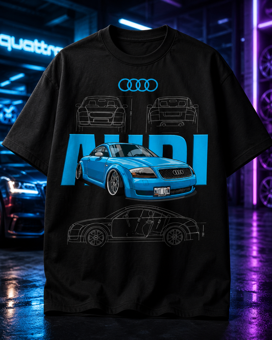 Тениска Audi TT - Quattro - черна
