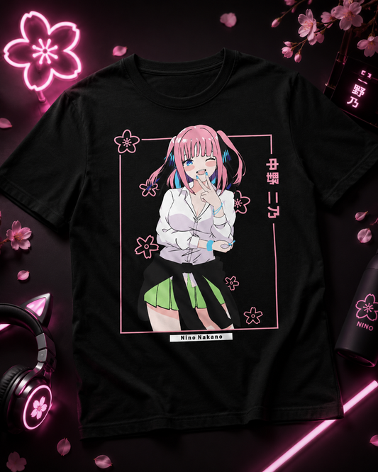 Тениска Нино Накано - Sakura - черна