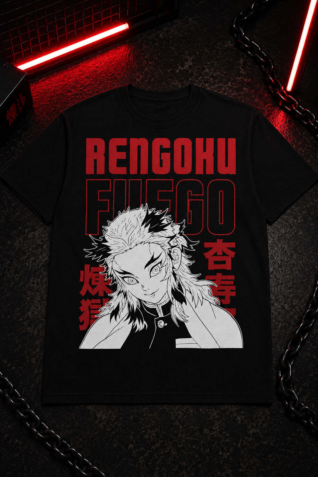 Тениска Ренгоку - FUEGO - черна