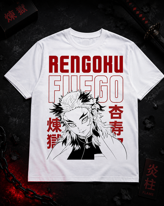 Тениска Ренгоку - FUEGO - бяла