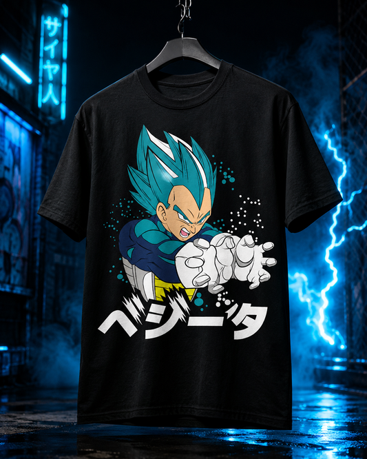 Тениска Вегета - Super Saiyan Blue - черна